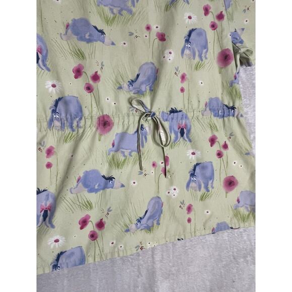Eeyore nursing scrub top Disney womens size medium Tie Back - Picture 4 of 8
